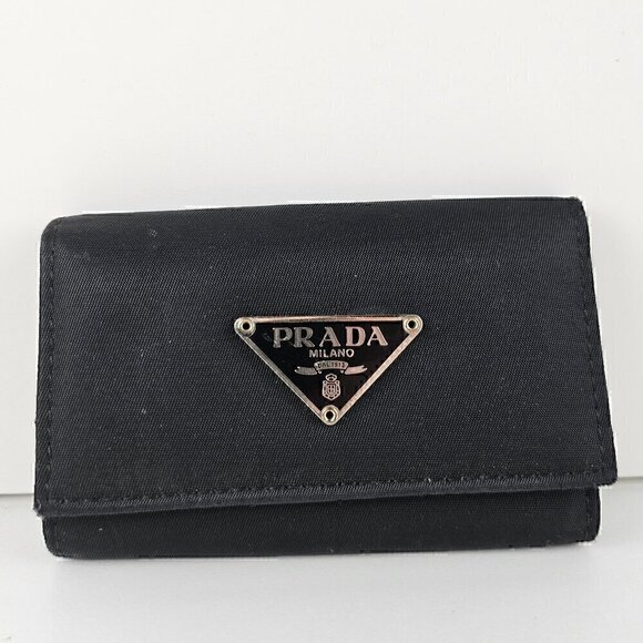 Prada Nylon 6 Key Case Holder Black - Picture 1 of 6